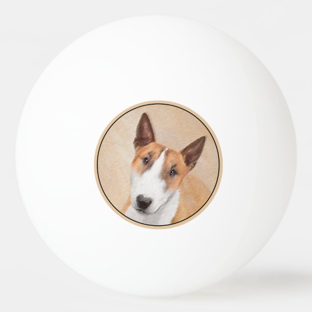 Miniature Bull Terrier Painting - Cute Original Do Ping Pong Ball (Front)