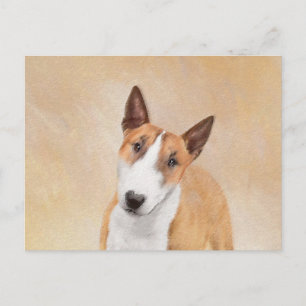 Miniature Bull Terrier Painting - Cute Original Do Postcard