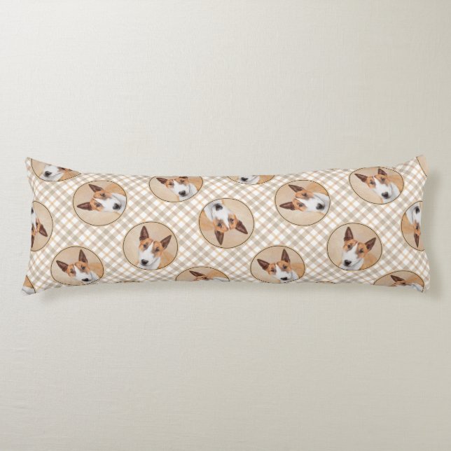 Miniature Bull Terrier Painting Original Dog Art Body Cushion (Front)