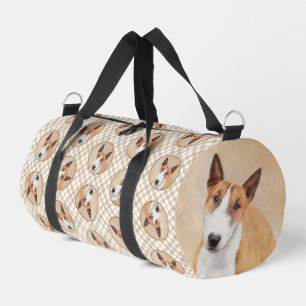 Miniature Bull Terrier Painting Original Dog Art Duffle Bag