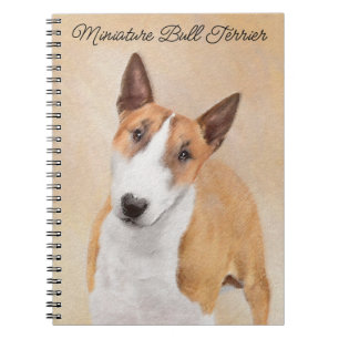 Miniature Bull Terrier Painting - Original Dog Art Notebook
