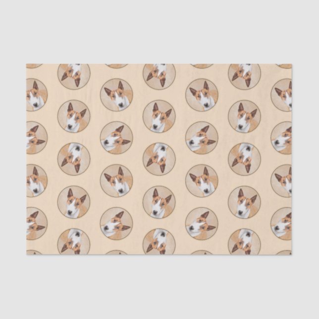 Miniature Bull Terrier Painting Original Dog Art Tissue Paper (Front)