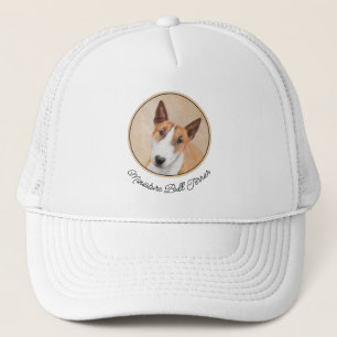Miniature Bull Terrier Painting - Original Dog Art Trucker Hat