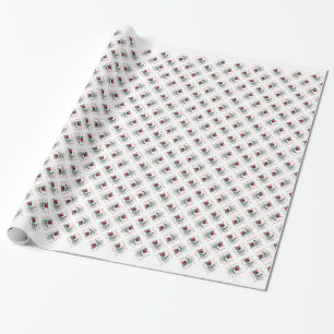 Miniature Bull Terrier Santa Paws Wrapping Paper