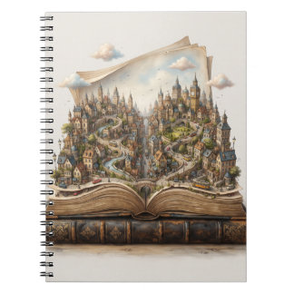 Miniature City Inside an Open Book – Fantasy Book