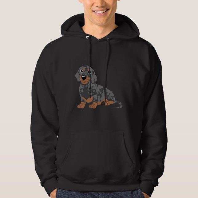 Miniature Dachshund Black Dapple Hoodie (Front)