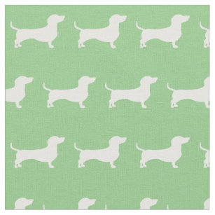 Miniature Dachshund Weiner Dog Pet Sage Green Fabric