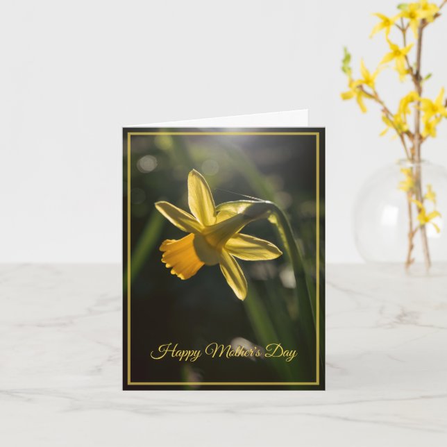 Miniature Daffodil Mother's Day Card (Yellow Flower)