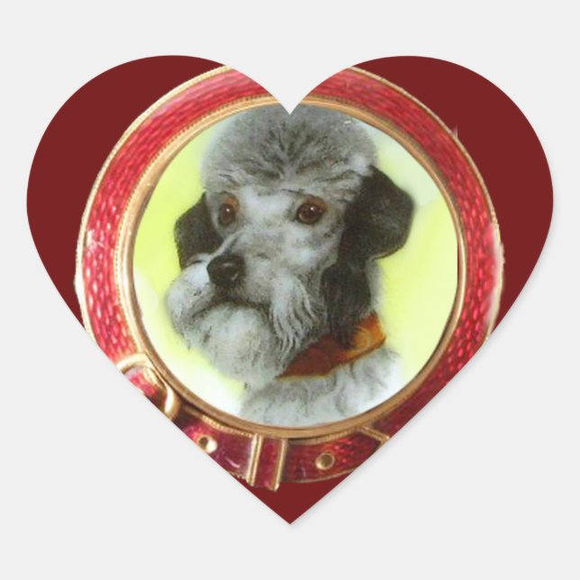 MINIATURE DOG PORTRAITS Airedale Terrier Red Heart Sticker (Front)