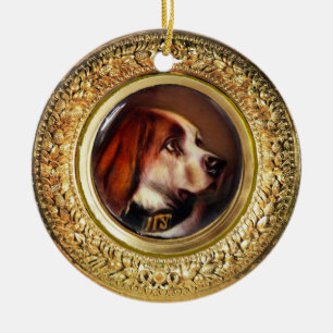 MINIATURE DOG PORTRAITS Bloodhound Ceramic Tree Decoration