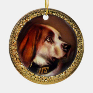 MINIATURE DOG PORTRAITS Bloodhound Ceramic Tree Decoration
