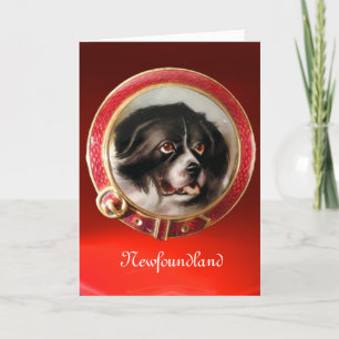MINIATURE DOG PORTRAITS Newfoundland Holiday Card