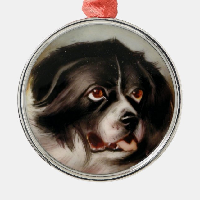 MINIATURE DOG PORTRAITS Newfoundland Metal Tree Decoration (Front)