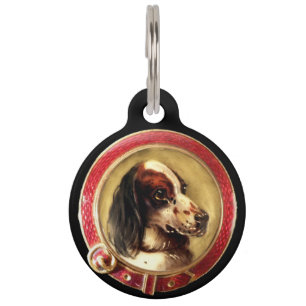 MINIATURE DOG PORTRAITS Tri-colour English Setter Pet Tag