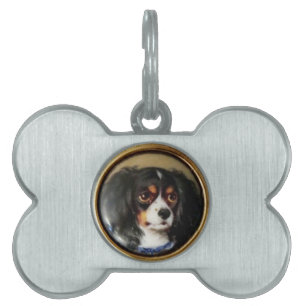 MINIATURE DOG PORTRAITS Tricolor Spaniel Pet Name Tag