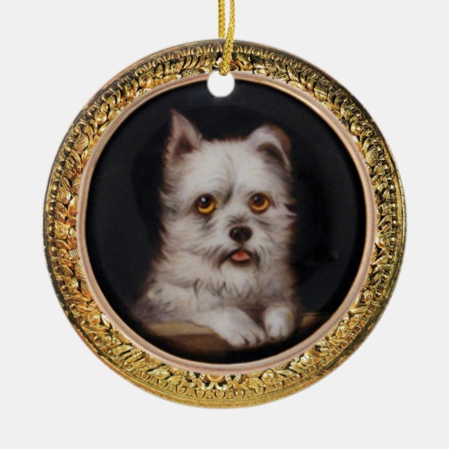 MINIATURE DOG PORTRAITS West Highland Terrier Ceramic Tree Decoration (Front)