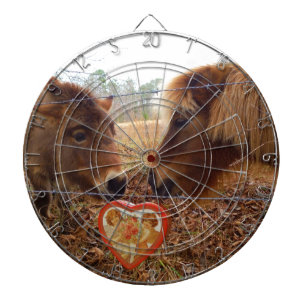Miniature Donkey & Horse Valentine Heart Dartboard