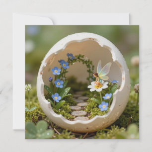 Miniature Garden and Fairy Easter Holiday Card