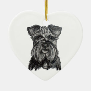 Miniature German Schnauzer Ceramic Tree Decoration