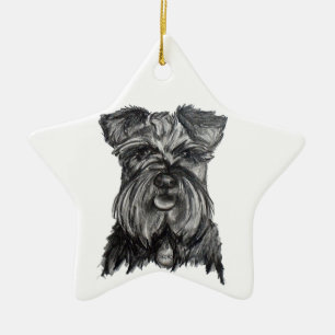 Miniature German Schnauzer Ceramic Tree Decoration