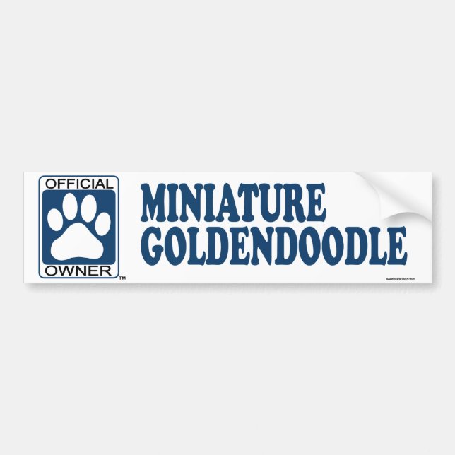 Miniature Goldendoodle Blue Bumper Sticker (Front)