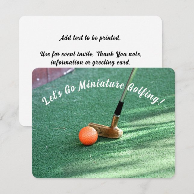 Miniature Golf Day Invitation (Front/Back)