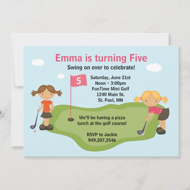Miniature Golf Party Invitation (Front)