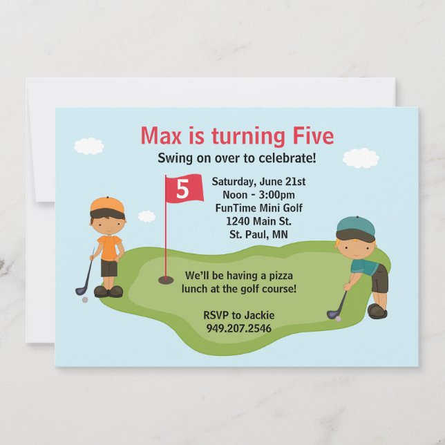 Miniature Golf Party Invitation (Front)