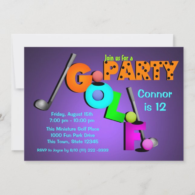 Miniature Golf Party Invitation (Front)