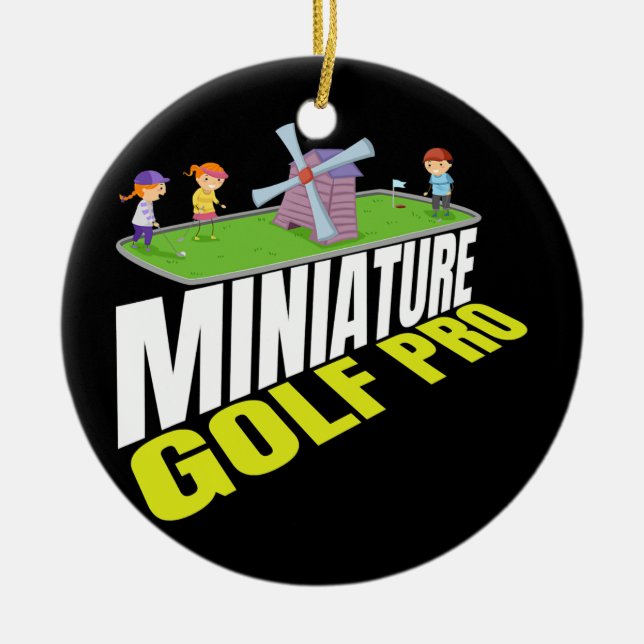 Miniature Golf Pro I Golfclub Golfer Golf Golfers Ceramic Tree Decoration (Front)