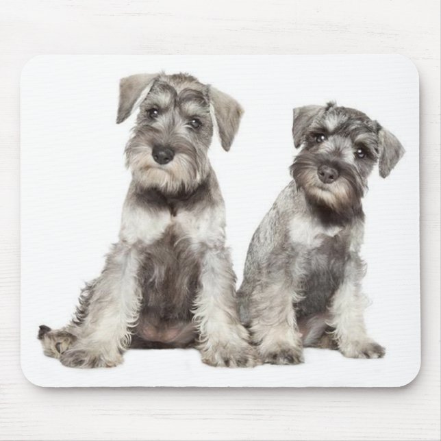 Miniature Grey Schnauzer Puppy Dog Mouse Pad (Front)