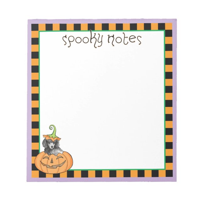 Miniature Halloween Poodle Notepad (Front)