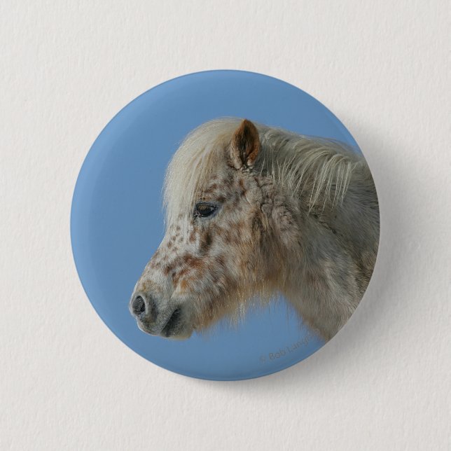 Miniature Horse Headshot 6 Cm Round Badge (Front)