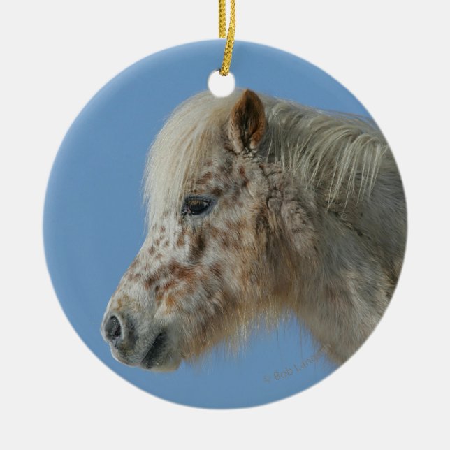 Miniature Horse Headshot Ceramic Tree Decoration (Front)