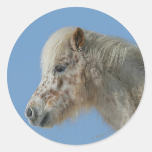 Miniature Horse Headshot Classic Round Sticker