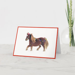 Miniature Horse Merry Christmas Card Card
