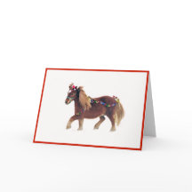 Miniature Horse Merry Christmas Card Card