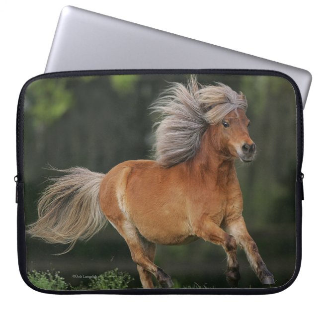 Miniature Horse Running Laptop Sleeve (Front)