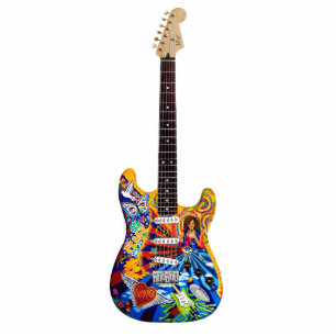 Miniature Janis Electric Guitar Art Sculpture Standing Photo Sculpture