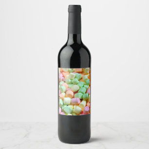 Miniature marshmallows wine label