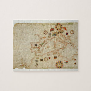 Miniature Nautical Map of the Central Mediterranea Jigsaw Puzzle