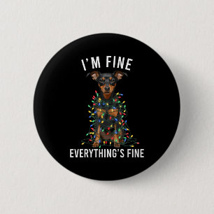 Miniature Nscher Christmas I'm Fine Everything Is  6 Cm Round Badge