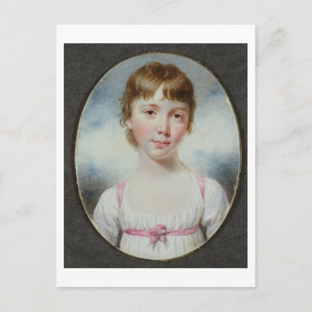 Miniature of a young girl postcard (Front)
