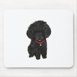 Miniature or Toy Poodle - Black 1 Mouse Mat