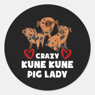Miniature Pig Kune Kune Pig Owner Kunekune Pig Mum Classic Round Sticker