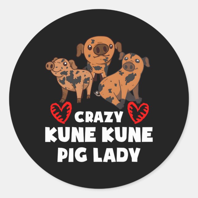 Miniature Pig Kune Kune Pig Owner Kunekune Pig Mum Classic Round Sticker (Front)