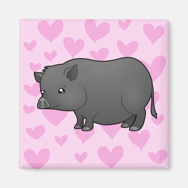 Miniature Pig Love Magnet (Front)
