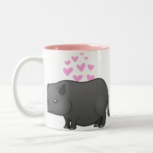 Miniature Pig Love Two-Tone Coffee Mug