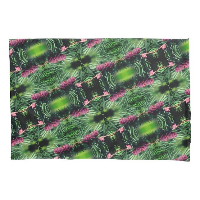 Miniature Pine Cones Close Up Abstract Pattern Pillowcase (Front)