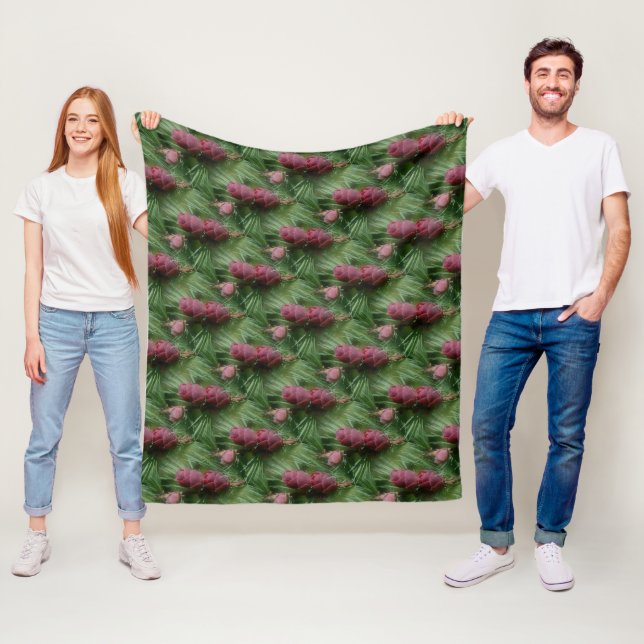 Miniature Pine Cones Nature Pattern Fleece Blanket (In Situ)